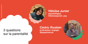 Photos d'Héloïse Junier et Cédric Rostein, conférenciers lors du salon Abc kidz 2025 (crédits photos : Muriel Meynard Photographie).