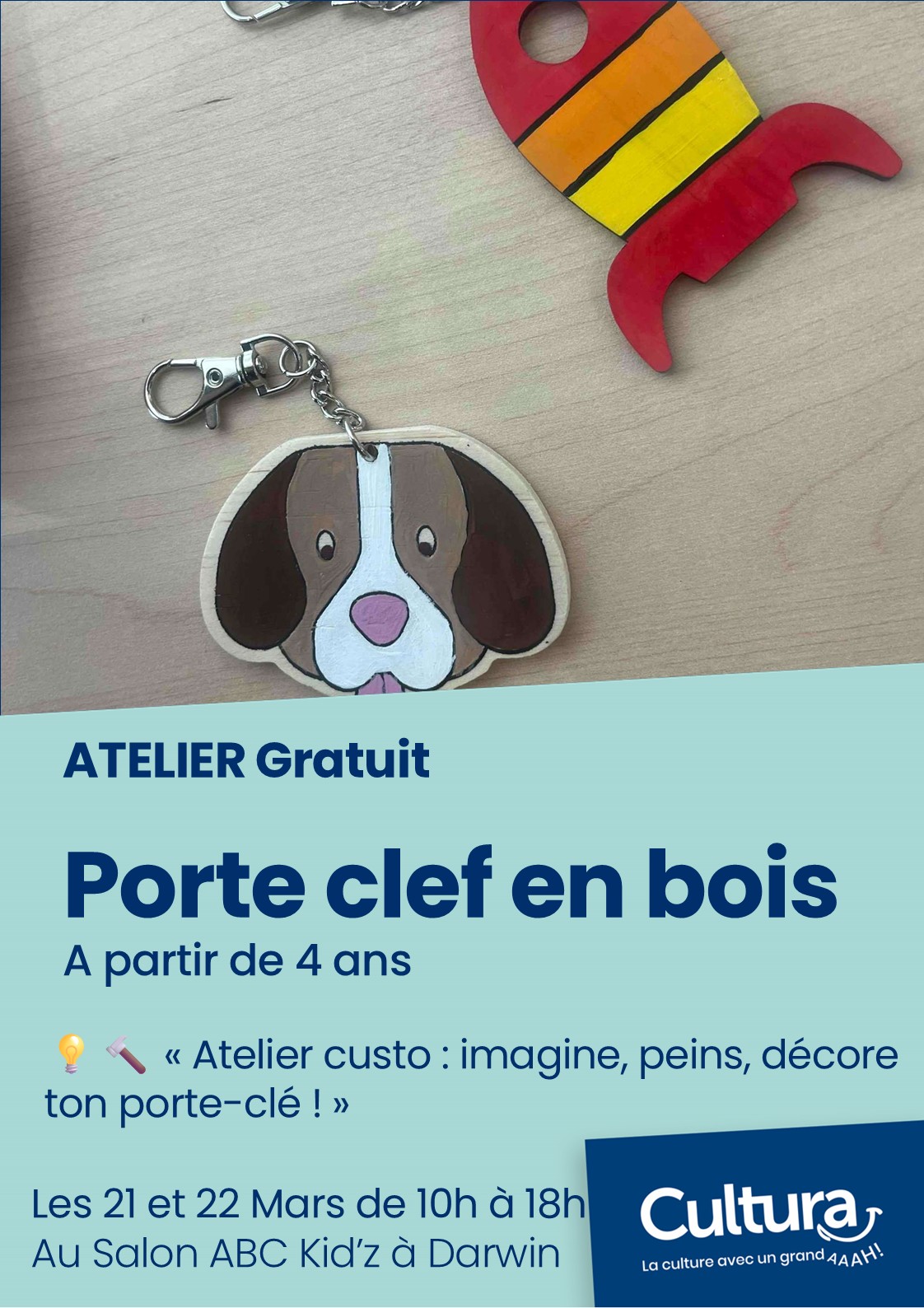 Création porte-clé en bois, à partir de 4 ans